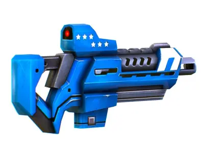 LowPoly Sci-Fi Cartoon Assault Rifle Future Low-poly 3D model 4