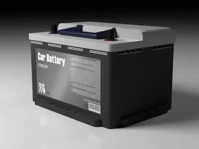 Car battery - Made in Russia Free low-poly 3D model