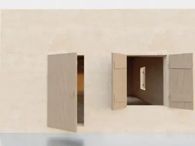  Desert ancient house with door  and window 1 Low-poly 3D model