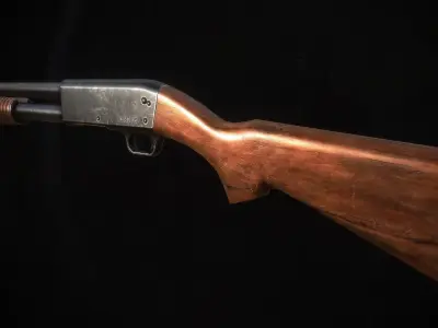 M37 Shotgun Low-poly 3D model