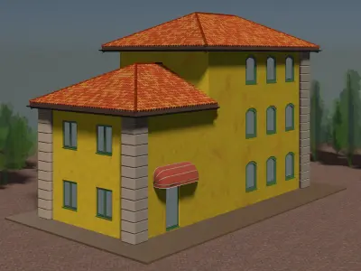 Retro building 2345 3D model