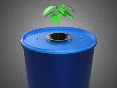 HYDROPONIC AEROPONIC PLANT GROW MEDIUM MEDIA DUTCH BUCKET SYSTEM 3D model