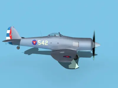 Hawker Sea Fury V16 AFC 3D model