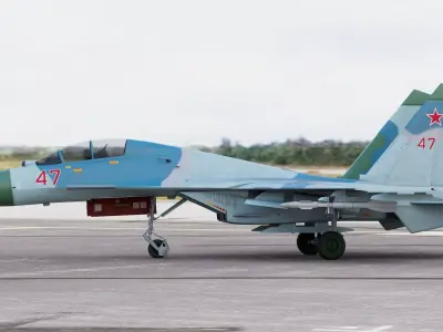 Russian Fighter Jet Sukhoi SU-27UB Flanker C 3D model
