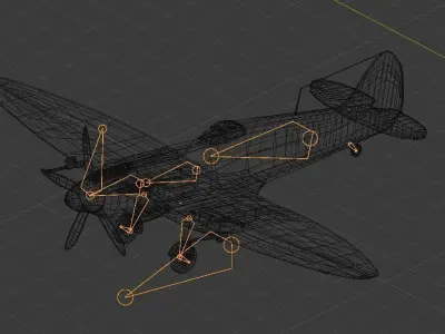 WW2 British Airplane Models Low-poly 3D model