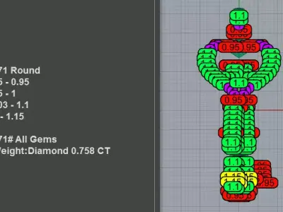 Elegant Open Heart Diamond Key Pendant Necklace 3D print model