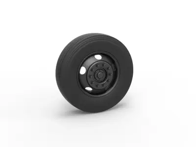 5 Hole front wheel of Vintage School bus Scale 1 to 25 3D print model