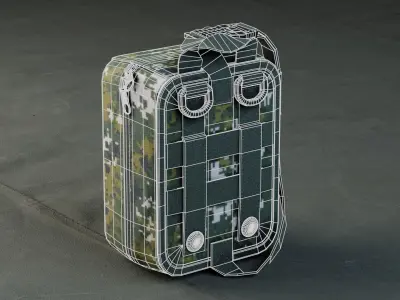 Military Camo Bag  Low-poly 3D model