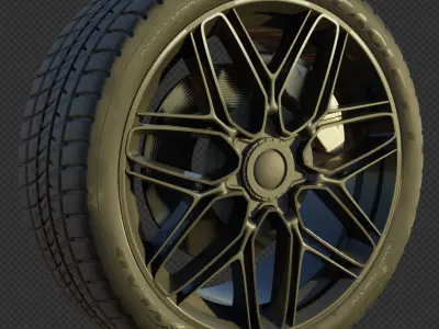 Aston Martin wheel Free 3D model