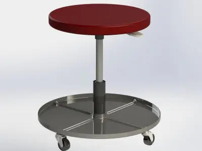 Pneumatic Adjustable Roller Seat for Mechanics 3D model