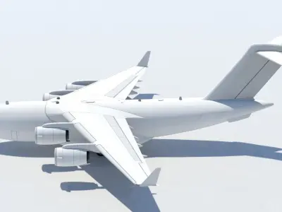 McDonell Douglas C17 Globemaster III Military Static low poly Low-poly 3D model
