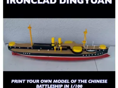 2 in 1 Printable RC Ironclad Dingyuan and Gunboat Tiong Sing  3D print model