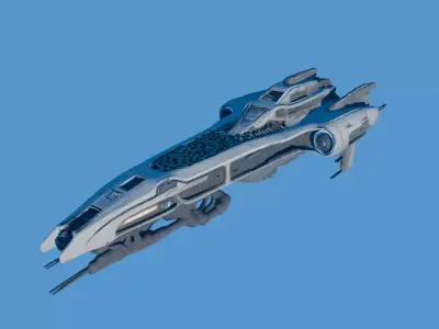 Futuristic Sci-Fi Starfighter Spaceship 3D model