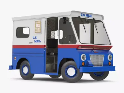 US Mail Studebaker ZIP Van Rigged 3D model