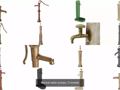 Manual water pumps 3D Model Pack
