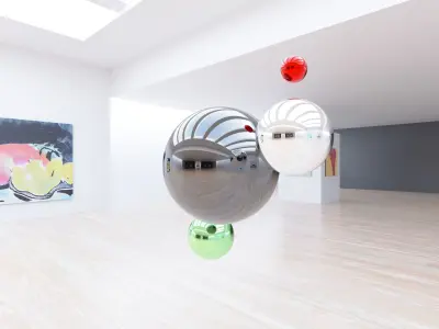 HDRI - Art Museum Gallery Interior 6 - 16384x8192 Texture