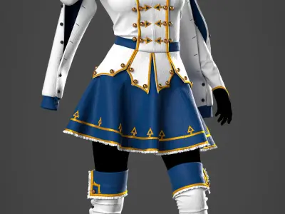 Anime style outfit 2 - Marvelous Designer and OBJ 3D model