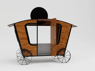 Shop Stop Food Stand Low-poly 3D model