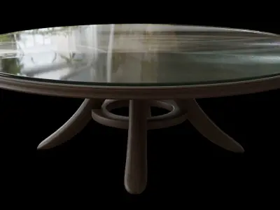 Antique Glass Table Low-poly 3D model