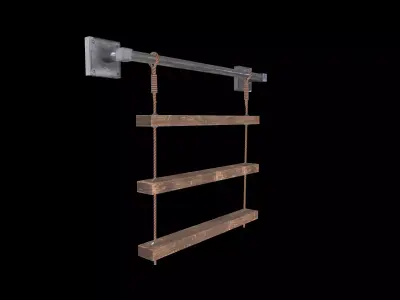 Rustic Shelf Low-poly 3D model