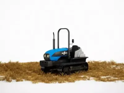 Modern Blue Farming Tractor 3D model