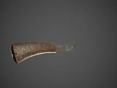 Low Poly Medieval Knife Low-poly 3D model