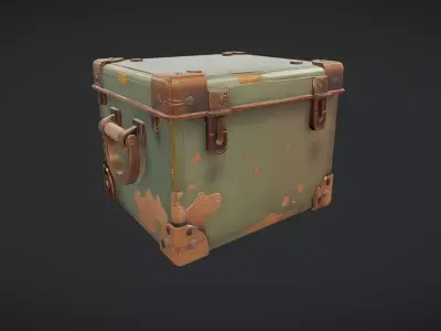 military-style metal cargo box 3D model