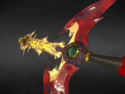 Demonic Sword Low-poly 3D model buy