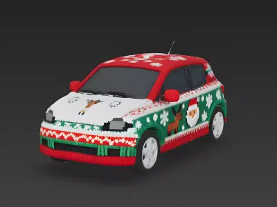 Ugly Christmas Sweater Knitted Hatchback 3D Model Low-poly 3D model