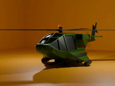 Helicopter Low-poly 3D model purchase