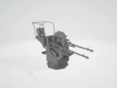 ITALIAN AA GUN WW2 Low-poly 3D model