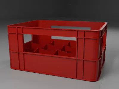 Soda Bottle and Plastic Bottle Storage Crate Low-poly 3D model