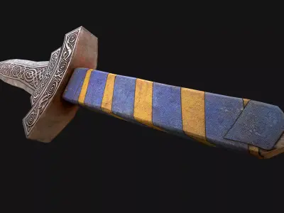 Medieval Dagger Short Sword Weapon Low-poly 3D model