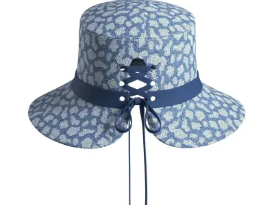 Denim Sun Hat 3D model
