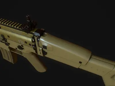 SCAR L tan rifle Low-poly 3D model