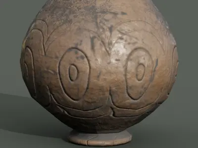 Ceramic Antique Vase ancient dirty earthenware Low-poly 3D model