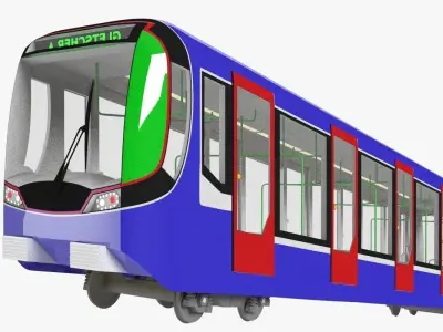 Funicular - mountain railway 3D model