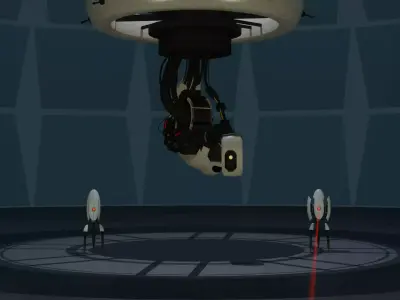 GLaDOS with Turrets 3D model