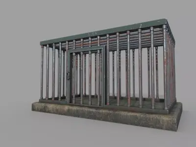 Old Cage PBR Low-poly 3D model