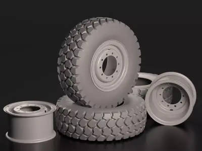 Military truck wheel 2 3D model