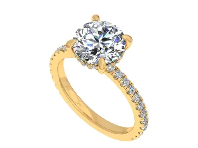 3 ct Round Stone Solitary Ring 3D print model