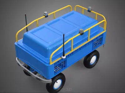 AUTONOMOUS ROBOT PLATFORM CART UTILITY VEHICLE CARGO DELIVERY 4W 3D model