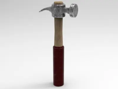 Hammer LowPoly PBR Model with handle Free low-poly 3D model