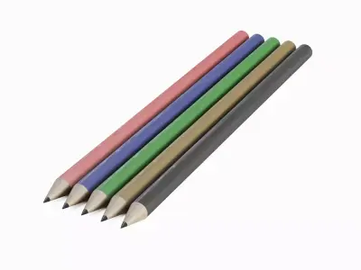 Color Pencils 5 pcs Low-poly 3D model