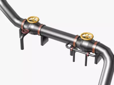 Black Industrial Pipe Model 3D model