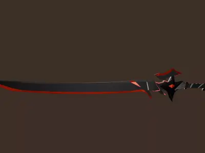 Low Poly 3D Sword Assets - Stylized Fantasy Assassin Sword Low-poly 3D model