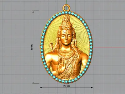 Shiv ji Pendant 3D print model