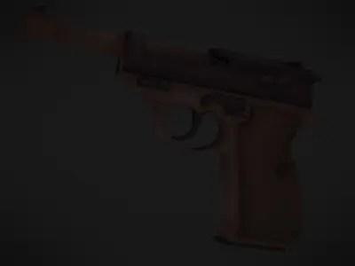Adventurous - Walther Pistol - Rigged and Animated Low-poly 3D model