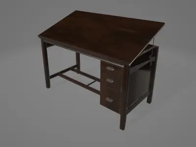 Antique Art Desk 3D model