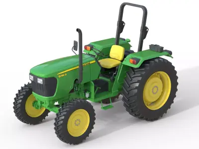 John Deere 5050D Tractor Low-poly 3D model